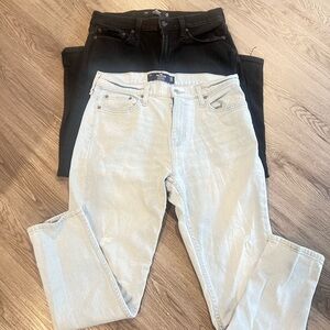 Hollister Black & Light Wash Straight-Leg Jeans Duo